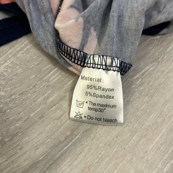 🆕Xpenyo XL Maternity Navy Blue and Pink Short Sleeved Ruched Floral Maxi Dress - Picture 5 of 7